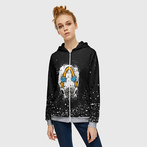 Женская толстовка на молнии BORDERLANDS 3 / 3D-Меланж – фото 3