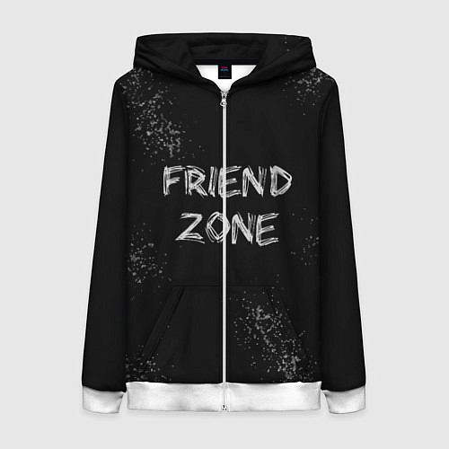 Женская толстовка на молнии FRIEND ZONE / 3D-Белый – фото 1