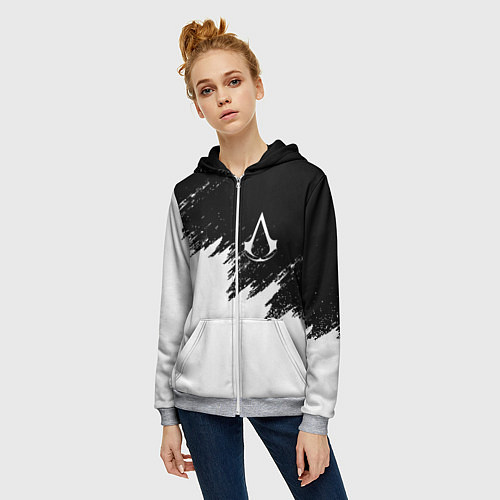 Женская толстовка на молнии ASSASSINS CREED / 3D-Меланж – фото 3