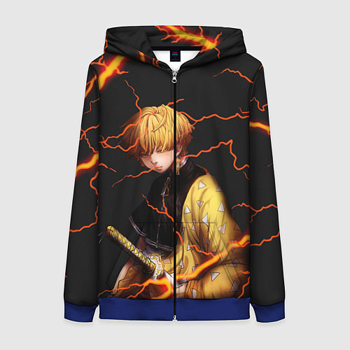 Женская толстовка на молнии KIMETSU NO YAIBA / 3D-Синий – фото 1