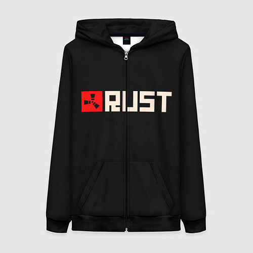 Женская толстовка на молнии RUST / 3D-Черный – фото 1