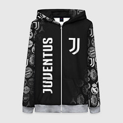 Толстовка на молнии женская JUVENTUS, цвет: 3D-меланж