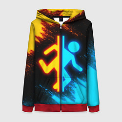 Толстовка на молнии женская PORTAL, цвет: 3D-красный