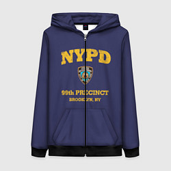 Толстовка на молнии женская Бруклин 9-9 департамент NYPD, цвет: 3D-черный