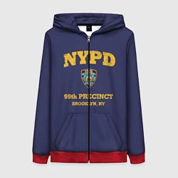 Толстовка на молнии женская Бруклин 9-9 департамент NYPD, цвет: 3D-красный