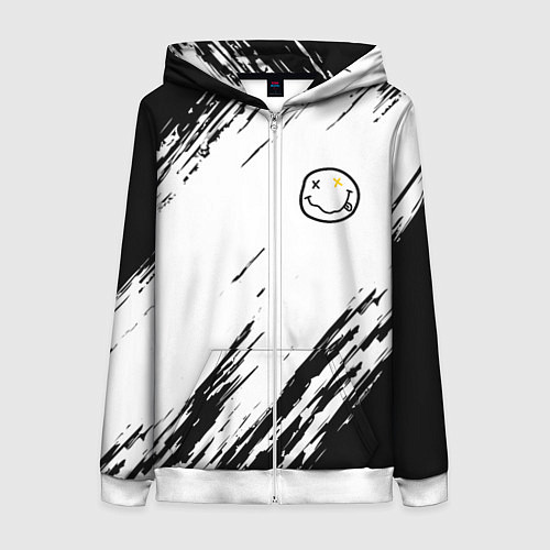 Женская толстовка на молнии NIRVANA / 3D-Белый – фото 1