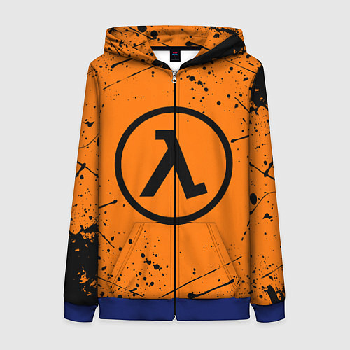 Женская толстовка на молнии HALF-LIFE / 3D-Синий – фото 1