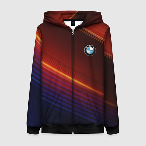 Женская толстовка на молнии BMW / 3D-Черный – фото 1