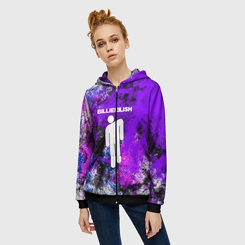 Женская толстовка на молнии BILLIE ELLISH / 3D-Черный – фото 3