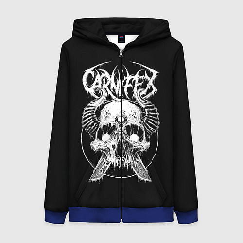 Женская толстовка на молнии Carnifex / 3D-Синий – фото 1