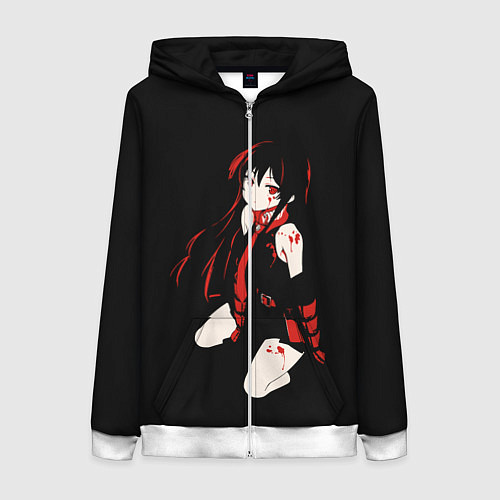 Женская толстовка на молнии Anime Girl / 3D-Белый – фото 1