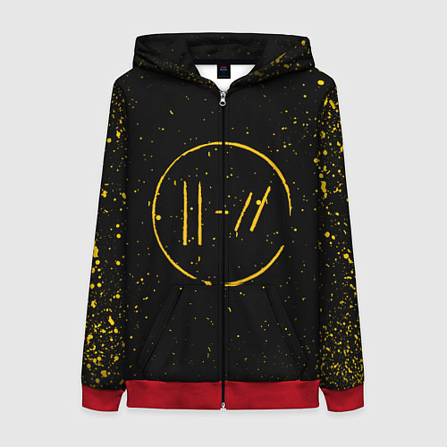 Женская толстовка на молнии TWENTY ONE PILOTS / 3D-Красный – фото 1