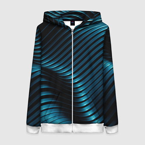 Женская толстовка на молнии Плавность, / 3D-Белый – фото 1