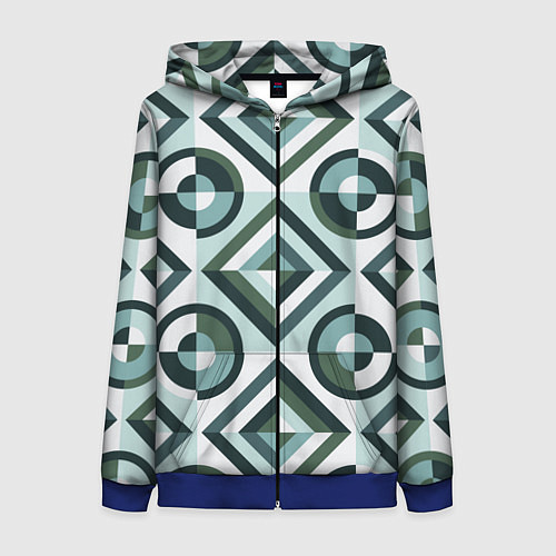 Женская толстовка на молнии Геометрия / 3D-Синий – фото 1