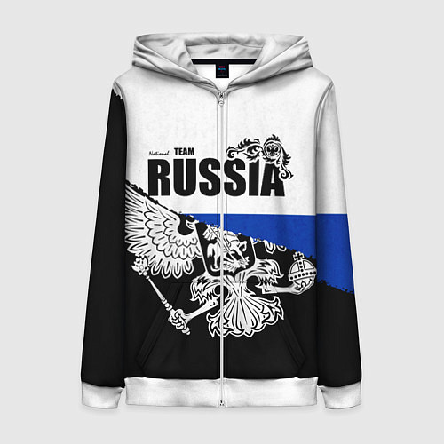 Женская толстовка на молнии Russia / 3D-Белый – фото 1