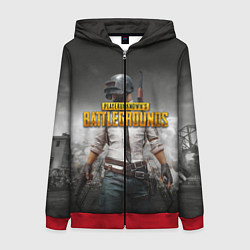 Толстовка на молнии женская PUBG, цвет: 3D-красный