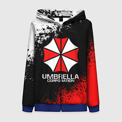 Толстовка на молнии женская RESIDENT EVIL UMBRELLA, цвет: 3D-синий