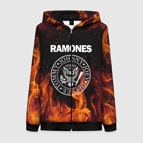 Женская толстовка на молнии Ramones / 3D-Черный – фото 1