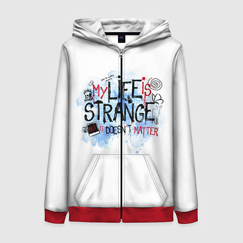 Женская толстовка на молнии LIFE IS STRANGE / 3D-Красный – фото 1