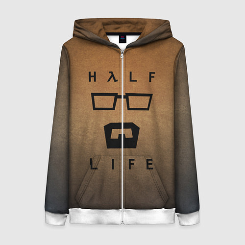 Женская толстовка на молнии HALF-LIFE / 3D-Белый – фото 1