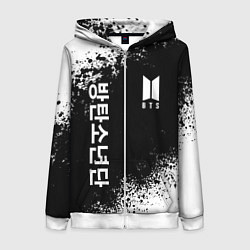 Толстовка на молнии женская BTS, цвет: 3D-белый