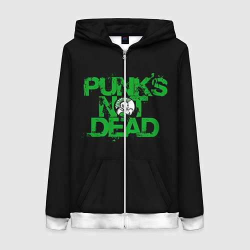 Женская толстовка на молнии Punks Not Dead / 3D-Белый – фото 1
