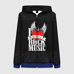 Толстовка на молнии женская ROCK, цвет: 3D-синий