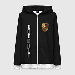 Толстовка на молнии женская PORSCHE, цвет: 3D-белый