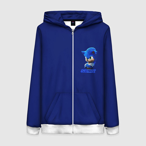Женская толстовка на молнии SONIC / 3D-Белый – фото 1