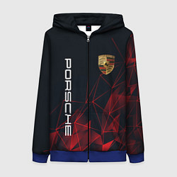 Толстовка на молнии женская PORSCHE, цвет: 3D-синий