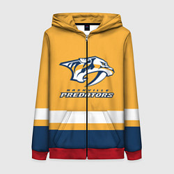 Толстовка на молнии женская Нэшвилл Предаторз, цвет: 3D-красный