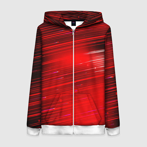 Женская толстовка на молнии Красный свет / 3D-Белый – фото 1