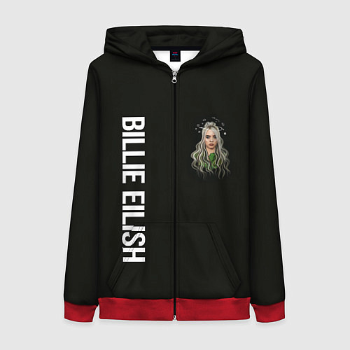 Женская толстовка на молнии BILLIE EILISH / 3D-Красный – фото 1