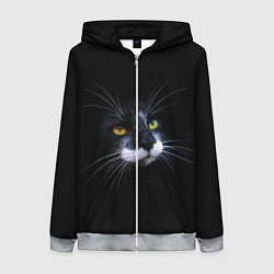 Толстовка на молнии женская Кот, цвет: 3D-меланж