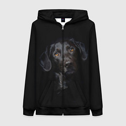 Толстовка на молнии женская Пес, цвет: 3D-черный