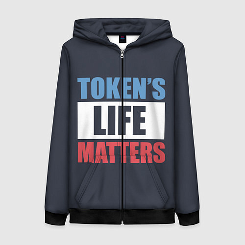 Женская толстовка на молнии TOKENS LIFE MATTERS / 3D-Черный – фото 1