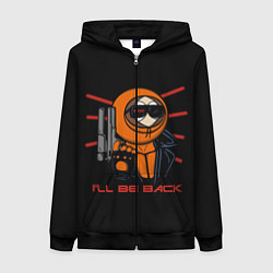 Толстовка на молнии женская K-800, цвет: 3D-черный