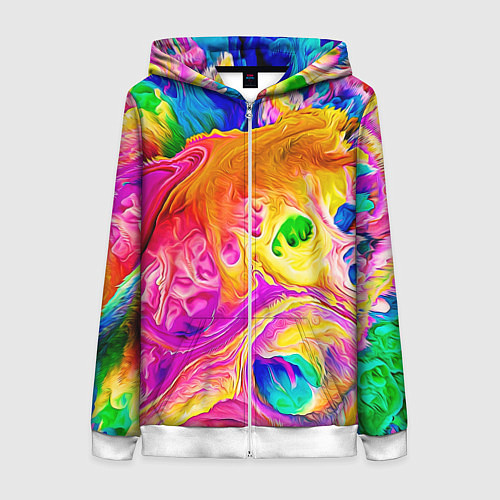 Женская толстовка на молнии TIE DYE / 3D-Белый – фото 1