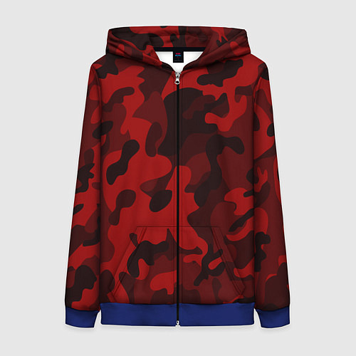 Женская толстовка на молнии RED MILITARY / 3D-Синий – фото 1