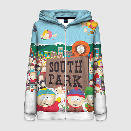 Женская толстовка на молнии Южный Парк / 3D-Белый – фото 1