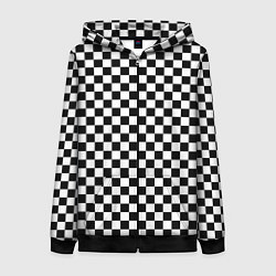 Толстовка на молнии женская Шахматка мелкая, цвет: 3D-черный