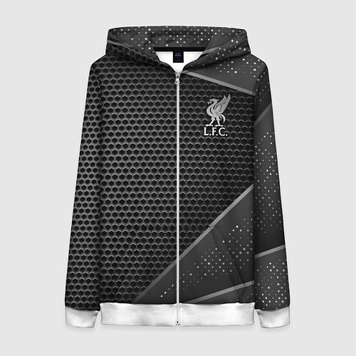 Женская толстовка на молнии Liverpool FC / 3D-Белый – фото 1