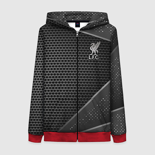 Женская толстовка на молнии Liverpool FC / 3D-Красный – фото 1