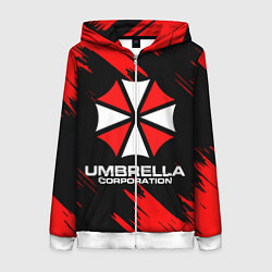 Толстовка на молнии женская Umbrella Corporation, цвет: 3D-белый