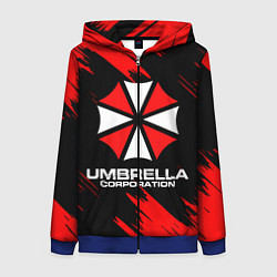 Толстовка на молнии женская Umbrella Corporation, цвет: 3D-синий