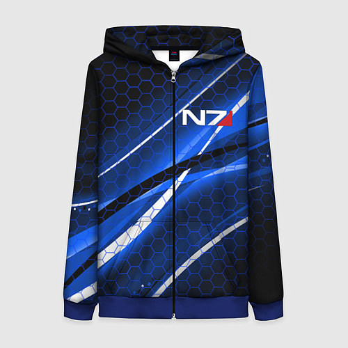 Женская толстовка на молнии MASS EFFECT N7 / 3D-Синий – фото 1