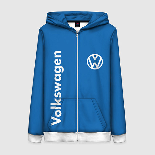 Женская толстовка на молнии Volkswagen / 3D-Белый – фото 1