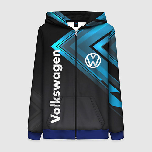 Женская толстовка на молнии Volkswagen / 3D-Синий – фото 1