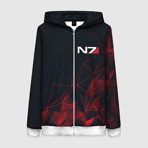 Женская толстовка на молнии MASS EFFECT N7 / 3D-Белый – фото 1