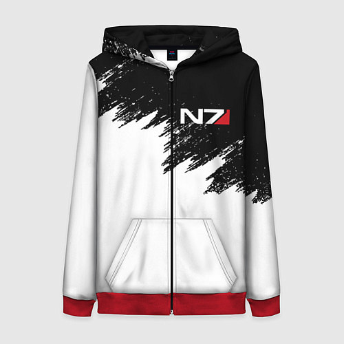 Женская толстовка на молнии MASS EFFECT N7 / 3D-Красный – фото 1